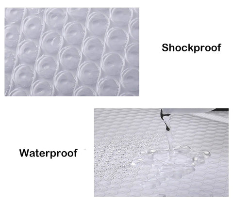 Close-up of bubble lining and waterproof test of 25 Pack White 4x6 Bubble Lined Mailers Self Seal Padded Shipping Envelopes Waterproof Shockproof Dustproof Durable Poly Mailers Great For Documents And Small Items