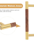 Brass Cabinet Pulls With Solid Black Walnut Wood Backings 195mm Length 160mm Center To Center Holes Vintage Style