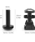 Straight Up Heavy Duty M6 Screws And Cage Nuts 60 Pack For Server Rack Shelves Cabinet Mount Hardware 1U 2U 6U 12U showing dimensions of M6 screws and cage nuts