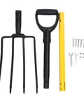 46 Inch 4 Tines Digging Fork With Y Shaped Handle For Gardening And Composting Heavy Duty Iron Pitch Fork disassembled view