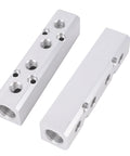 Durable Aluminum Air Manifold 4 Way 6 Port Distribution Block With One Quarter Inch NPT Output And One Half Inch NPT Supply Port