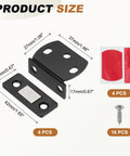 Ultra Thin L Shape Stainless Steel Cabinet Door Magnets Four Pack with dimensions and mounting options displayed