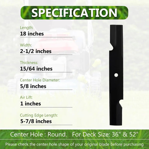 Beefed Up High Lift Mower Blades Set 3 Pack For Scag Tiger Cub Wildcat Turf Tiger And John Deere Walk Behind Mowers With 36 And 52 Inch Decks
