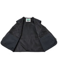 Kickass Lightweight Carpenter Work Vest For Electricians And Woodworkers Featuring Rock Solid Multi Pocket Layout In Classic Black inside view with mesh lining.
