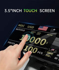 Touch screen of Mixed Denomination Money Counter With Bank Grade CIS UV MG IR Counterfeit Detector, showing cash count