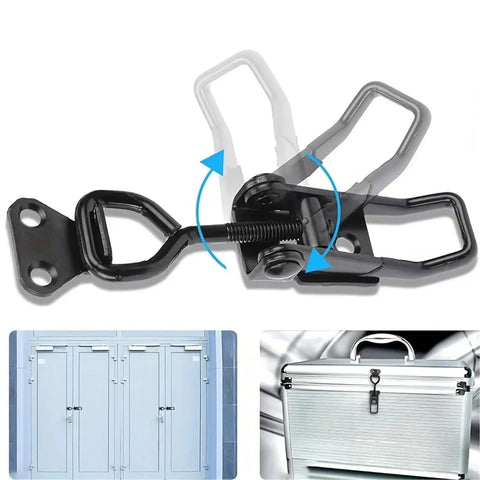 10 Pcs Heavy Duty Metal Toggle Latch Sets with adjustable quick release clamp on tool box and doors, self-locking lever system