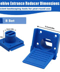Beekeeping Bee Hive Entrance Gates Eight Pack Open And Close Entrance Reducers Durable Blue Beehive Ventilation Window Plastic Disk Gate