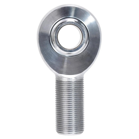 Track Day Ready Chromoly Rod End Ball Joint Featuring One Inch Bore And One One Quarter Twelve Thread Hard Chrome Finish, front view.
