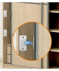 Ultra Thin Magnetic Cabinet Catches With Invisible Magnets Self Adhesive Furniture Latch Six Set Silver installed on wardrobe door