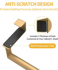 Over The Cabinet Door Towel Rack 2 Pack Gold Stainless Steel Kitchen Towel Holder with soft foam pads detail