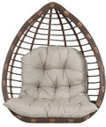 Hanging Egg Chair Cushion Set For Indoor Outdoor Use, Waterproof Ultra Soft Hammock Seat Pad And Back Cushion in Light Gray