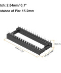 12 Pack DIP IC Socket Adapters, 32 Pin, 2.54mm Pitch, Solder Friendly, flat circuit clips with dimensions for prototyping