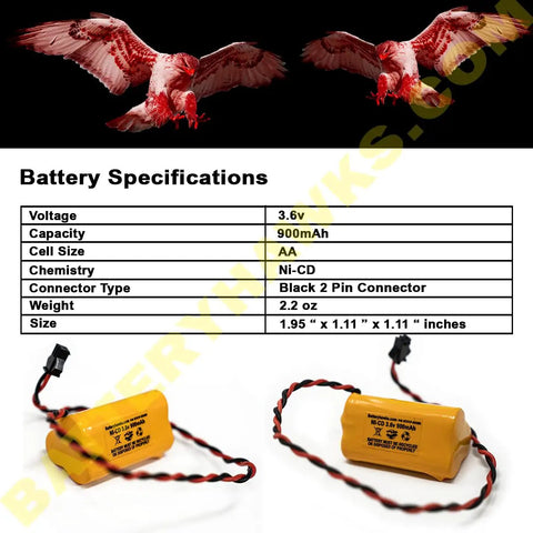 5 Pack 3.6V NiCad Battery Replacement For Emergency Exit Lights 900mAh Direct Fit Go To Backup Power For Exit Signs