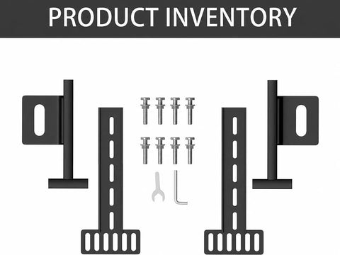 Heavy Duty Headboard Brackets For Metal Bed Frame Adjustable Mounting Hardware With Footboard Extension Kit Universal Fit Twin Full Queen King Matte Black parts and fasteners shown
