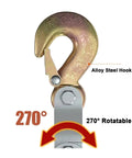 Heavy Duty 270 Degree Rotatable Zinc Alloy Handheld Rope Pulley Block Hoist with Alloy Steel Hook for lifting