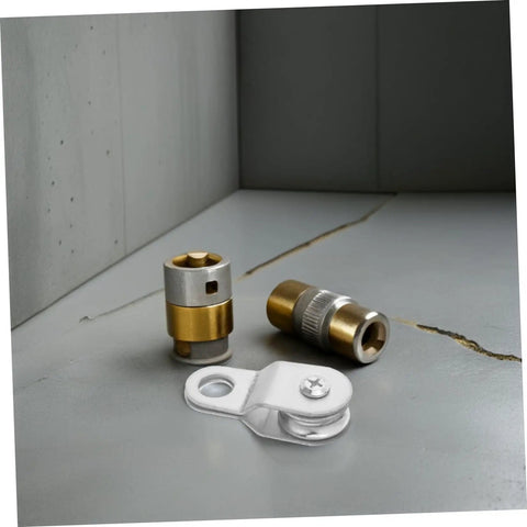 12 Pack 6mm Rope Swivel Pulley Bearing Roller Cable Wire Pulley For Lifting And Material Handling Smooth Glide Guide Wheel Heavy Duty Industrial Pulley Block For Rope And Cable Systems, brass and silver
