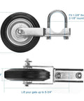 Gate Wheel Supporting Swing Gate Fits One And Five Eighths Inch Through Two And One Eighth Inch Gate Frames, side view