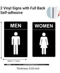 Two Pack Restroom Sign 9 By 6 Inches Unisex Bathroom Sign For Home Or Office Doors And Walls Easy To Install Self Adhering Vinyl