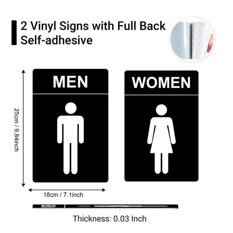 Two Pack Restroom Sign 9 By 6 Inches Unisex Bathroom Sign For Home Or Office Doors And Walls Easy To Install Self Adhering Vinyl