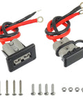 50 Amp Battery Quick Disconnect Connector Plug Kit With 8 AWG 30 Cm Cable O Ring Terminal Bracket And Protective Cover For Car Winch Trailer Batteries Motors And Tractors Pack Of 2, showing connectors with cables and mounting accessories.