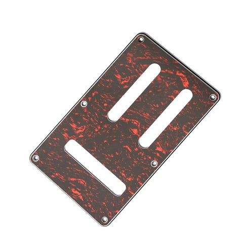 Durable PVC Electric Guitar Rear Panel Cover Plate with Secure Fit Protective Backplate for Electronics, red tortoise pattern