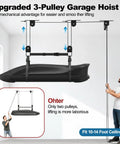 Beefy Cargo Box Ceiling Hoist With 3 Pulleys, Heavy Duty Garage Lift System Holds Up To 150 Lbs for Kayaks and Roof Boxes