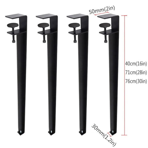 Four Piece Metal Table Clamp Legs For DIY Tables And Desks, Adjustable F Shape Iron Support, No Punching Design With Adjustable Feet