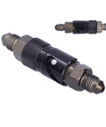 Aluminum AN3 Quick Release Brake Line Fitting for fast connect, showing detailed view of leak-proof seal and high-performance connector.