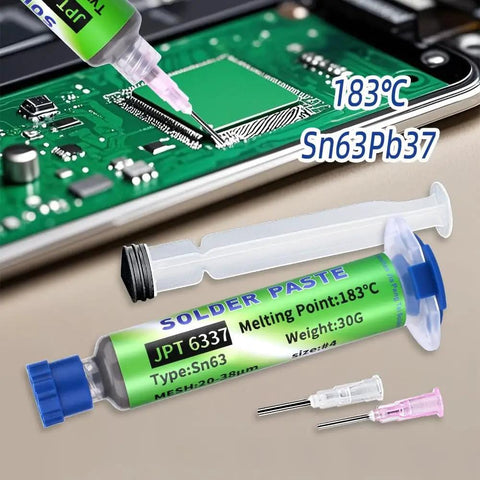 Sn63 Pb37 Tin Solder Paste For Electronics Soldering Flux 183 C Melting Point 20 To 38 Micron Tin Paste For PCB IC BGA And SMD Repair 3 Pack