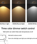 Image of UWYTGF 5 Pack Style Led Recessed Lighting displaying 3000K warm, 4000K neutral, and 6000K white light settings.