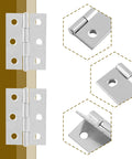 Suiwotin 2-inch stainless steel chrome butt hinges, 20-pack for cabinets and small wooden boxes (front view)