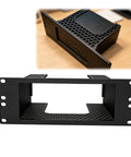 Heavy Duty 2U Rack Mount Shelf For 10 Inch Server Bracket with honeycomb design and sturdy build for secure equipment storage.