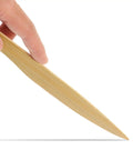 Close-up of hand using 2 Piece Wooden Letter Opener Set With Handles Envelope Slitter And Paper Cutter For Office School And Home Mail Supplies