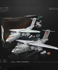 Y 20 Large Transport Aircraft Building Kit from Battlefield Series box and assembled model with accessories displayed