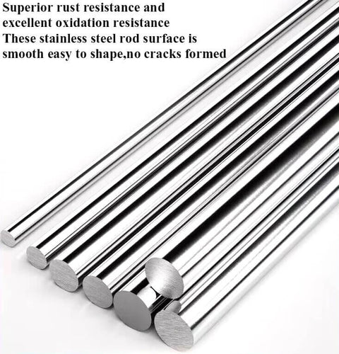 Long 16 Inch 0.375 Inch Diameter 304 Stainless Steel Solid Round Rod For DIY Craft And Metalworking Pack Of 2 Rust Resistant Weldable