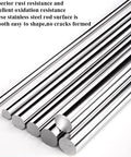 36 Inch Long 0.375 Inch Diameter 304 Stainless Steel Solid Round Rod For DIY Craft And Metal Working Two Pack High Hardness Rust Resistant Smooth Weldable Shaft Rods, showing multiple rods close-up.