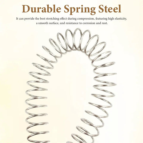 Durable Carbon Steel Compression Spring With 0.8mm Wire, 10mm Outer Diameter, And 300mm Length Perfect For Small DIY Repairs, Pen Fixes, And Home Shop Assortment Kits That Get Stuff Done Right Now, coiled silver spring