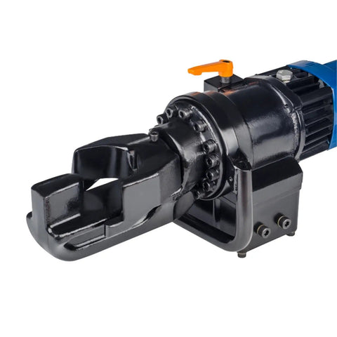 AOXHUGB Portable Electric Hydraulic Rebar Bender Machine Fast Five Second Steel Bar Bending Tool with detail of bending head.