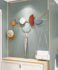 Premium Heavy Duty Wall Mounted Coat Hooks Sleek Wrought Iron Metal Rack For Entryway Bedroom And Hallway Home Storage with colorful geometric designs.