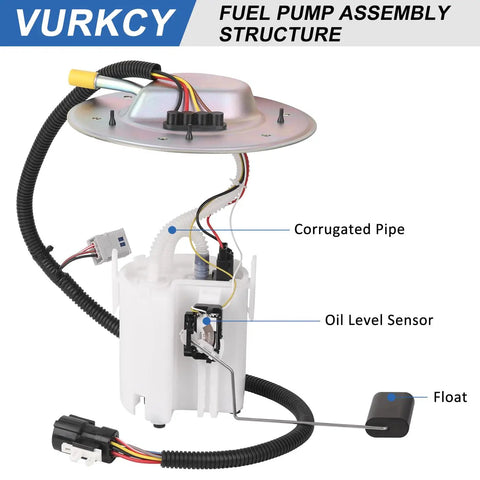 Heavy Duty Electric Fuel Pump Module Assembly For 2001 To 2004 Ford Mustang showing components like oil level sensor, float, and corrugated pipe.