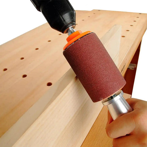 Hand Held Sanding Drum Kit For Drill Presses And Power Drills With Aluminum Handle Quick Tightening Roller sanding wood surface
