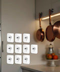 No Drill Wall Hooks Heavy Duty Adhesive Hangers For Kitchen, Bathroom And Home, 10-pack white hooks on kitchen wall