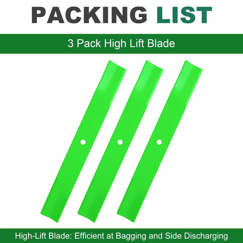 3 Pack High Lift Blade Set For Scag Ferris 61 Inch Deck Replaces OEM 48111 482879 1520842 Husqvarna 539101733