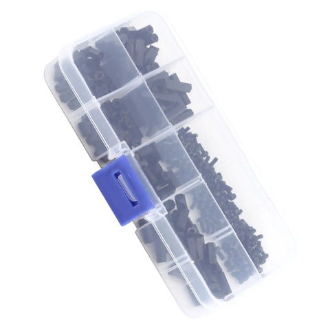 Rock Solid Nylon Standoff Spacer Kit For Circuit Boards With 250 Pieces Includes Male And Female Hex Pillars Anti Signal Interference Easy Mounting Great For Chip Thermal Channels M2 Dual Pass D Model, clear organizer case