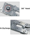 Close-up of eight pack heavy duty sectional sofa connectors with iron grip braces, featuring multi-clip design and 360° rotation.