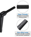 2 Pack Adjustable Lever Handles With M12 By 70mm Metric Male Thread Nuts And Washers Level Clamping Hand Stud Knobs
