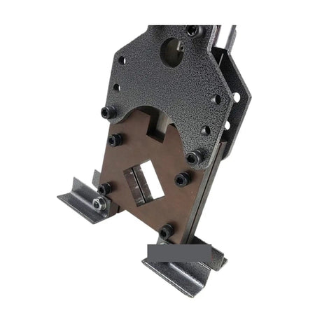 Heavy Duty Hydraulic Square Tube And Angle Iron Cutting Press With Professional Crimping And Electric Punch Setup, close-up of cutting mechanism.