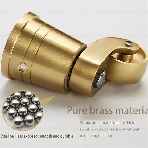 Close-up of brass swivel caster mount showcasing pure brass material and steel ball mechanism for durability in Four Pack Heavy Duty Universal Swivel Caster Wheels For Furniture Cabinets Cruising Smooth Like A Pro Featuring Anti Oxidation Brass Pads That Handle Massive Loads Without A Sweat.