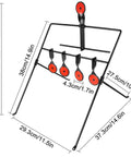 Auto Resetting BB Gun Targets For.177 And.20 Caliber with stickers, black steel frame with dimensions shown