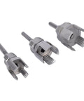 Gowenic 4 In 1 Pipe Threader Tool Kit For Electric Drill, includes 1/2 inch, 3/4 inch, 1 inch alloy steel tap dies.